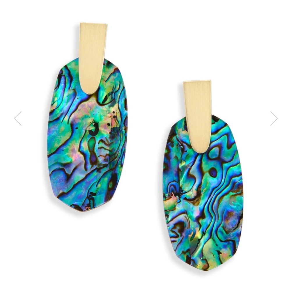 Aragon Gold Drop Earrings In Abalone Shell